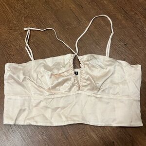 Zara Cream Satin Bandeau
